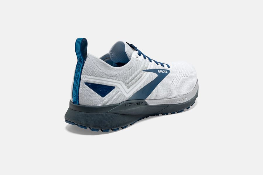 Brooks Ricochet 3 Road Loopschoenen Heren - Wit/Blauw - 127490UCM